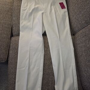 Women Size 14S KIM ROGERS Millennium Average Pull-On Tummy Control Pants white